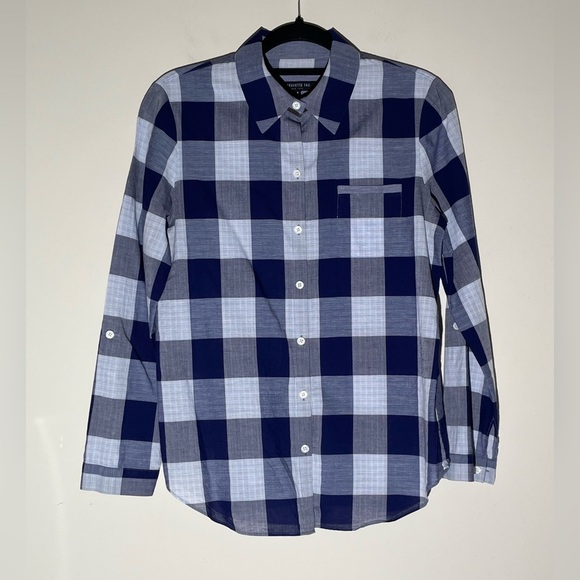 Lafayette 148 Blue Check Long Sleeve Button Down Shirt Sz S Cotton Linen $698 - Picture 15 of 16